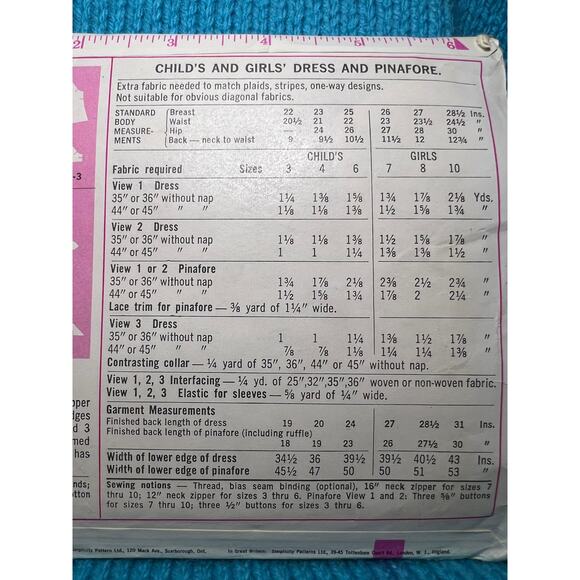 Simplicity 8120 Sewing pattern Girls A line dress Pinafore 1960s size 6 - Picture 5 of 5